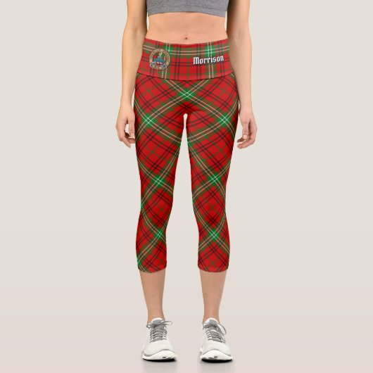 Clan Morrison Red Tartan Capri Leggings (Recto)