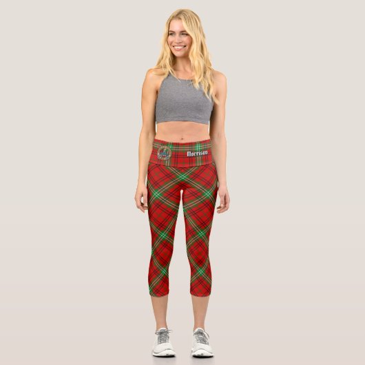 Clan Morrison Red Tartan Capri Leggings (Recto)