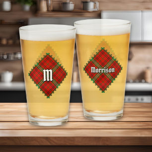 Clan Morrison Red Tartan Glass Glas