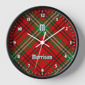 Clan Morrison Red Tartan Grote klok (Voorkant)