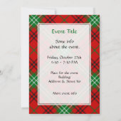 Clan Morrison Red Tartan Invitation (Dos)