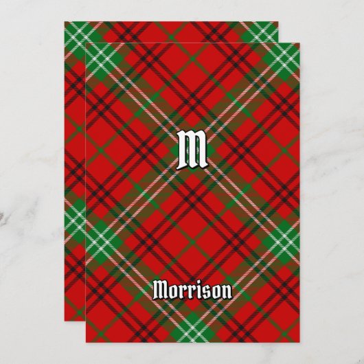 Clan Morrison Red Tartan Invitation (Devant / Derrière)