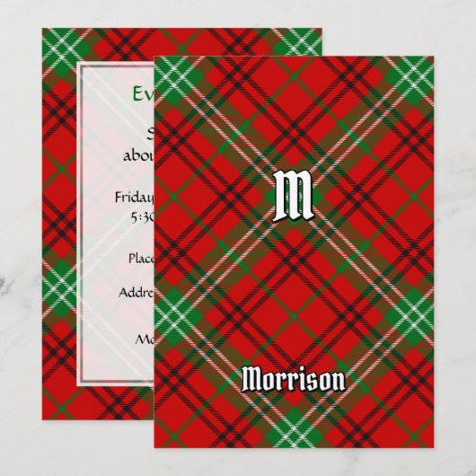 Clan Morrison Red Tartan Kaart (Voorkant / Achterkant)