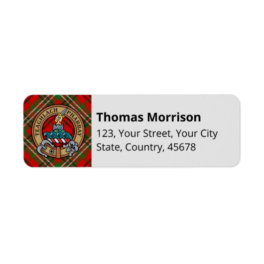 Clan Morrison Red Tartan Label (Voorkant)
