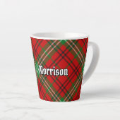 Clan Morrison Red Tartan Latte Mug (Angle droit)