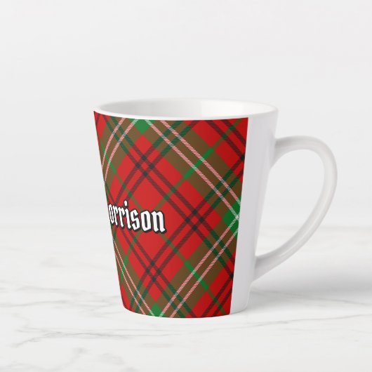 Clan Morrison Red Tartan Latte Mug (Droite)
