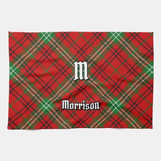Clan Morrison Rouge Tartan Serviette de cuisine (Horizontal)