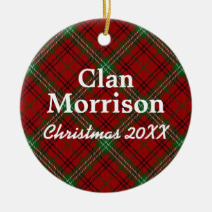 Clan Morrison Scottish Tartan Keramisch Ornament