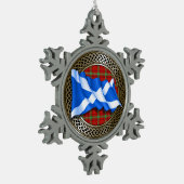 Clan Morrison Tartan Knot & Flag Tin Sneeuwvlok Ornament (Links)