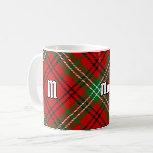 Clan Morrison Tartan Rouge Tartan Coffee Mug (Devant gauche)