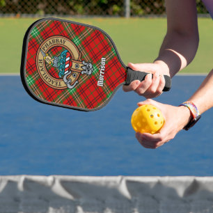 Clan Morrison Wapen op Rode Tartan Sleutelhanger Pickleball Paddle