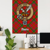 Clan Munro Crest over Tartan Poster (Thuiskantoor)