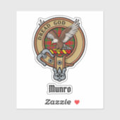 Clan Munro Crest over Tartan Sticker (Vel)