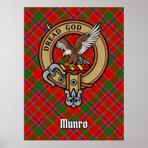 Clan Munro Wapen over Tartan Poster
