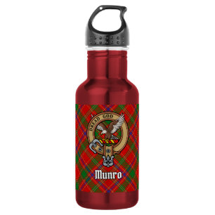 Clan Munro Wapen over Tartan Waterfles