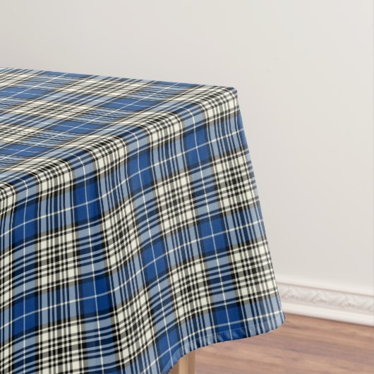 Clan Napier Blauw, Zwart-wit Schotse Tartan Tafelkleed (Voorbeeld)