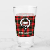 Clan Nesbitt Crest Badge & Tartan Persoonlijk Glas (Voorkant)