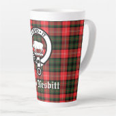 Clan Nesbitt Crest Badge & Tartan Persoonlijk Latte Mok (Rechterhoek)