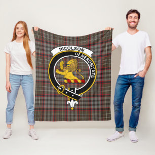 Clan Nicolson Hunting Weathered Tartan Pset Fleece Deken