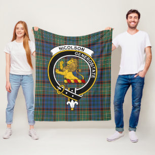 Clan Nicolson Jacht Oude Schotland Tartan Ruit Fleece Deken