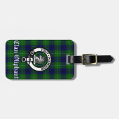 Clan Oliphant Crest Badge en Tartan Bagagelabel (Voorkant horizontaal)