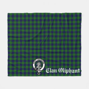 Clan Oliphant Crest Badge en Tartan Fleece Deken