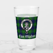 Clan Oliphant Crest Badge en Tartan Glas (Achterkant)