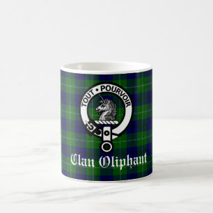 Clan Oliphant Crest Badge en Tartan Koffiemok
