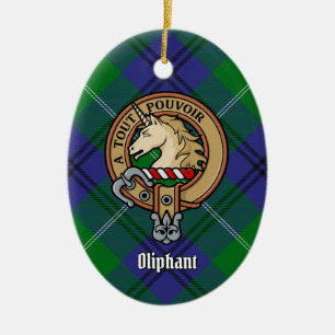 Clan Oliphant Crest boven Tartan Keramisch Ornament
