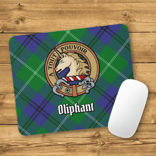 Clan Oliphant Crest boven Tartan Muismat