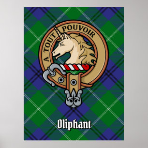 Clan Oliphant Crest boven Tartan Poster