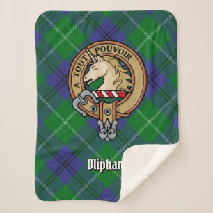 Clan Oliphant Crest boven Tartan Sherpa Deken