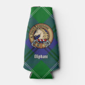 Clan Oliphant Crest over Tartan Bottle Cooler (Voorkant)