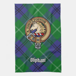 Clan Oliphant Crest over Tartan keukenhanddoek