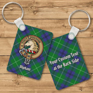Clan Oliphant Crest over Tartan Sleutelhanger