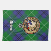 Clan Oliphant Crest sur la serviette de cuisine Ta (Horizontal)