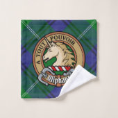 Clan Oliphant Crest sur Tartan (Gant de toilette)