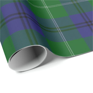 Clan Oliphant Scottish Blue en Green Tartan Pset Cadeaupapier