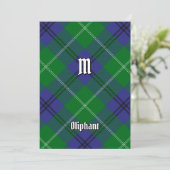 Clan Oliphant Tartan Uitnodiging (Staand voorkant)