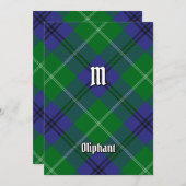 Clan Oliphant Tartan Uitnodiging (Voorkant / Achterkant)