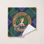 Clan Paterson Crest over Tartan Bad Handdoek (Wasdoekje)