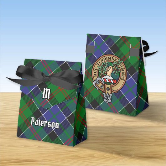 Clan Paterson Crest over Tartan Bedankdoosjes