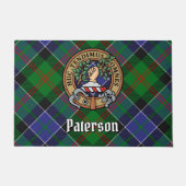 Clan Paterson Crest over Tartan Deurmat (Voorkant)