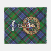 Clan Paterson Crest over Tartan Fleece Deken (Voorkant (Horizontaal))
