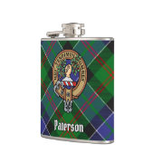 Clan Paterson Crest over Tartan Heupfles (Links)