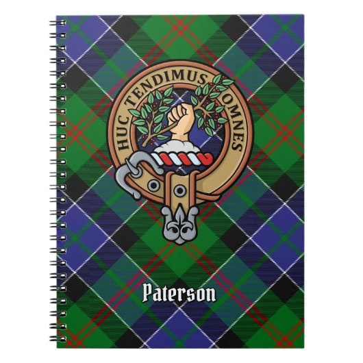 Clan Paterson Crest over Tartan Notitieboek (Voorkant)