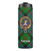 Clan Paterson Crest over Tartan Thermosbeker (Voorkant)