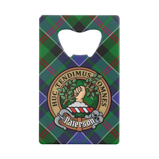 Clan Paterson Crest sur Tartan (Devant)