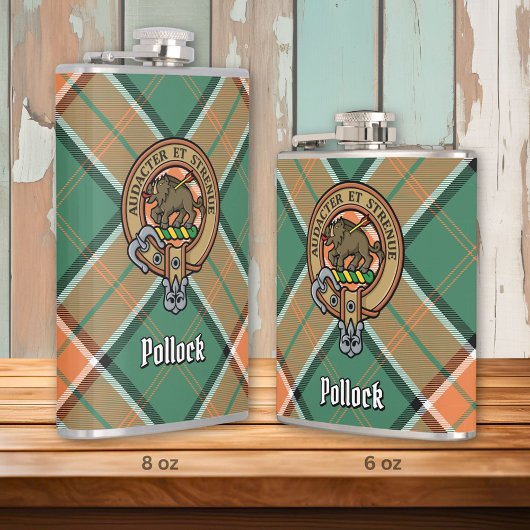 Clan Pollock Crest Flask Heupfles