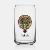 Clan Pollock Crest over Tartan Blikvorm Glas (Voorkant)